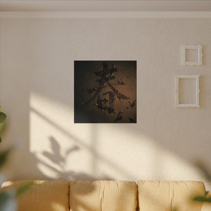 Calligraphy Shadow Zen Canvas Art | Bold Dark Japandi Art