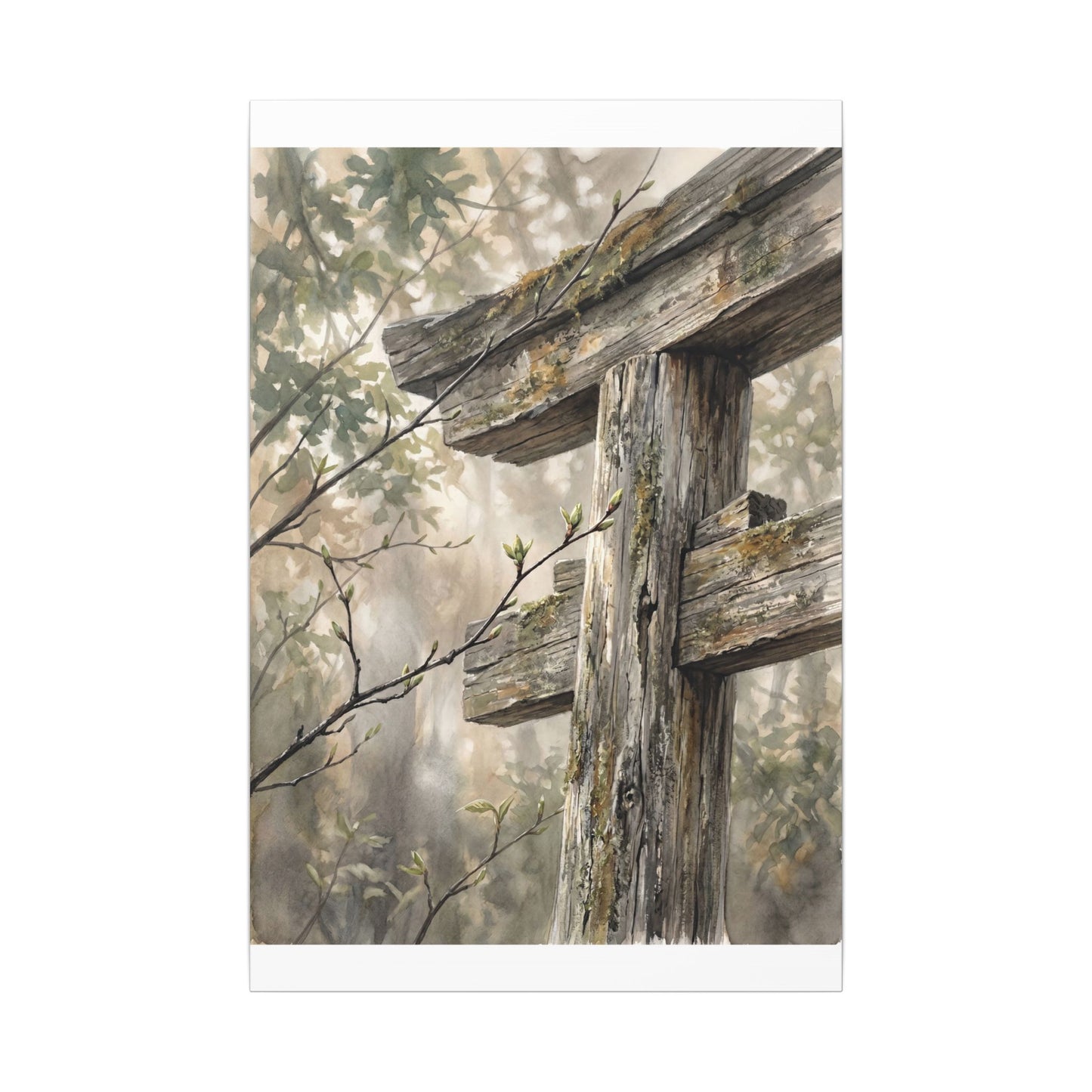Torii Gate Spring Canvas Art | Japandi Neutral Design