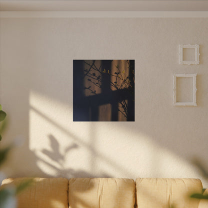 Shadow Play Canvas Art | Spring Dark Japandi Shadow Zen Art