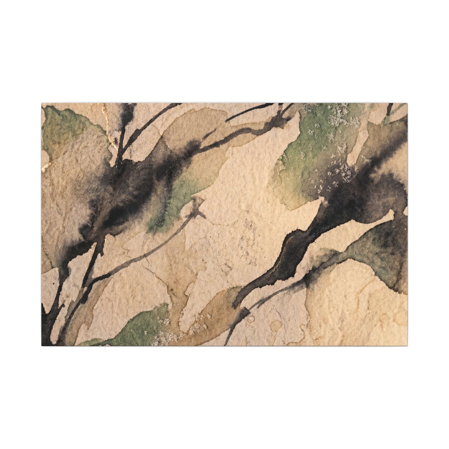 Japandi Shadow Play in Golden Hour | Watercolor Canvas Art