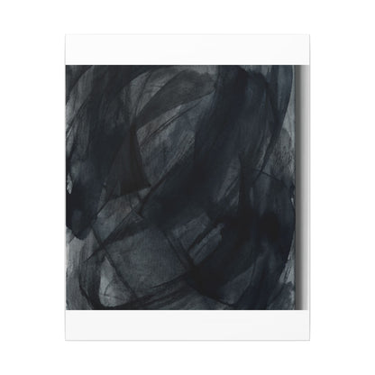 Deep Tones Dark Japandi Charcoal Canvas Art