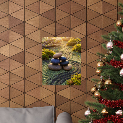 River Stones Spring Wall Art Print | Zen Contemplative Design