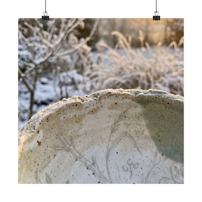 Winter Ceramic Bowl Minimal Line Wall Art Print | Cozy Decor