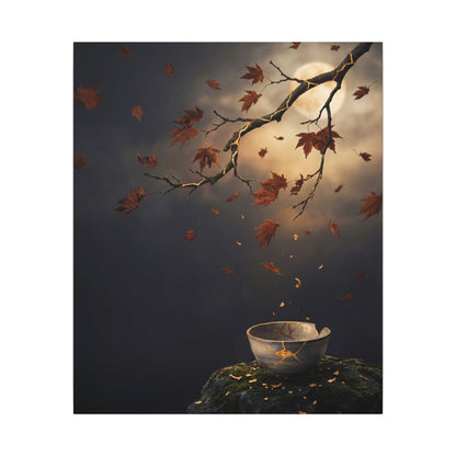 Moonlit Garden Gold Repair Canvas Art | Beautiful Kintsugi Art