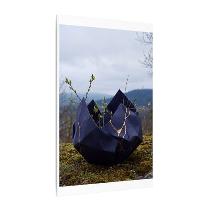 Paper Fold Canvas Art | Spring Kintsugi Gold Repair Art