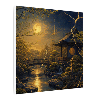 Spring Moonlit Garden Gold Vein Canvas Art | Resilient Decor