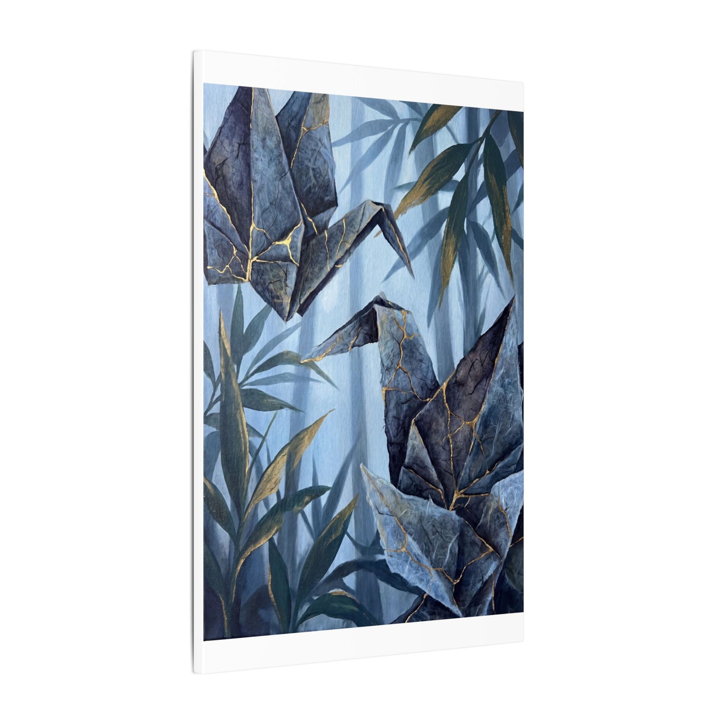 Paper Fold Canvas Art | Summer Kintsugi Crackle Gold Art