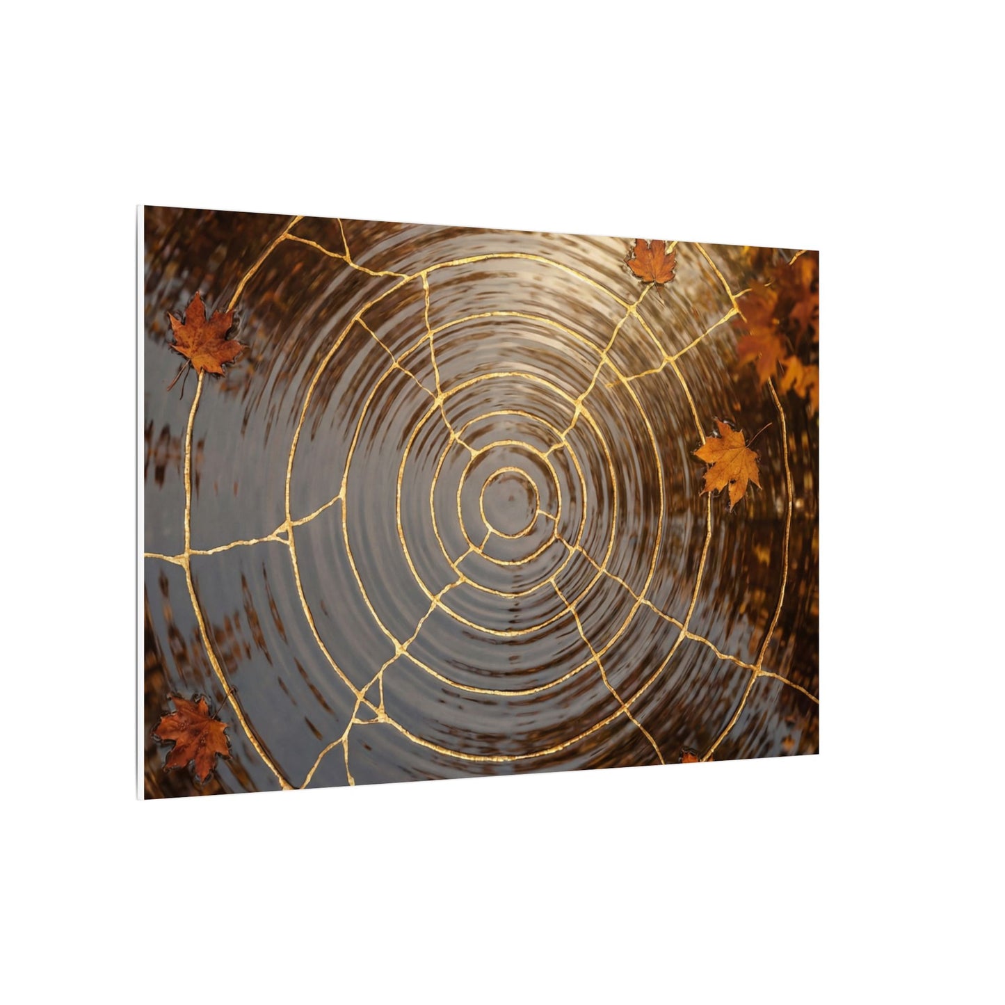 Artful Water Ripple Canvas Art - Gold Vein Kintsugi