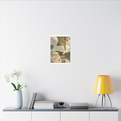 Warm Ceramic Bowl Canvas Art - Minimal Line Japandi