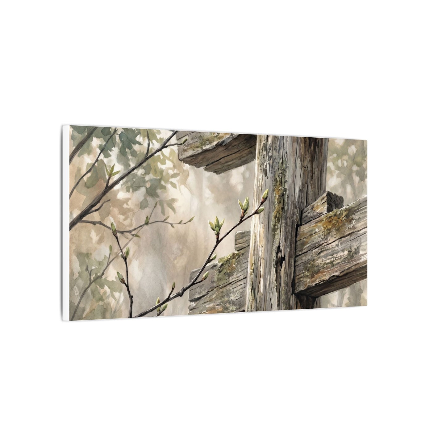 Torii Gate Spring Canvas Art | Japandi Neutral Design