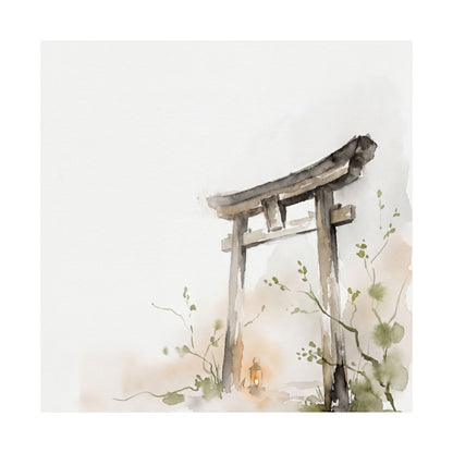 Torii Gate Spring Wall Art Print | Japandi Elegant Design