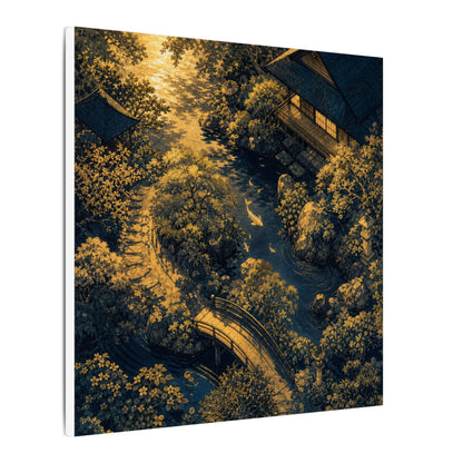 Contemplative Moonlit Garden Canvas Art - Ukiyo E Inspired Zen