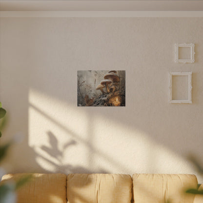 Wild Mushrooms Texture Canvas Art | Elegant Japandi Art