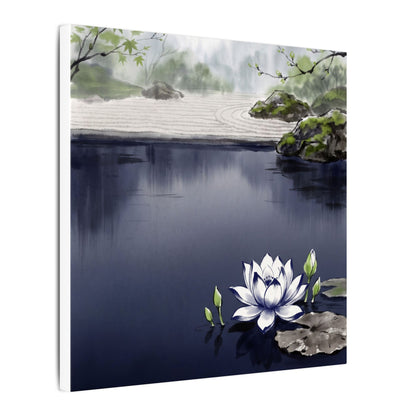 Lotus Flower Karesansui Canvas Art | Tranquil Zen Art