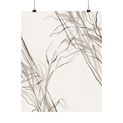 Japandi Shoji Screen in Dappled | Minimal Line Wall Art Print