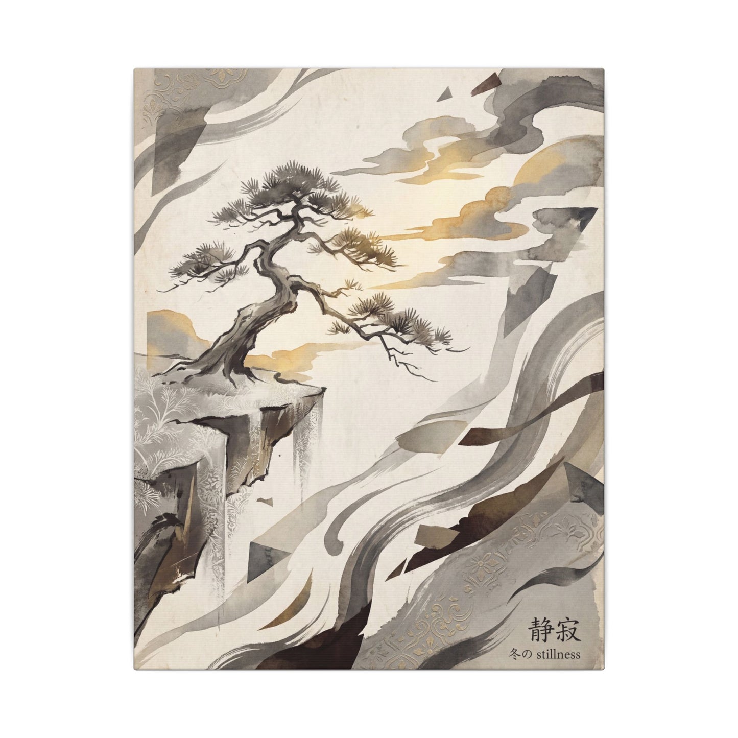 Golden Hour Pine Tree Canvas Art - Japandi Seijaku