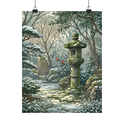 Dappled Stone Lantern Wall Art Print - Japandi Datsuzoku