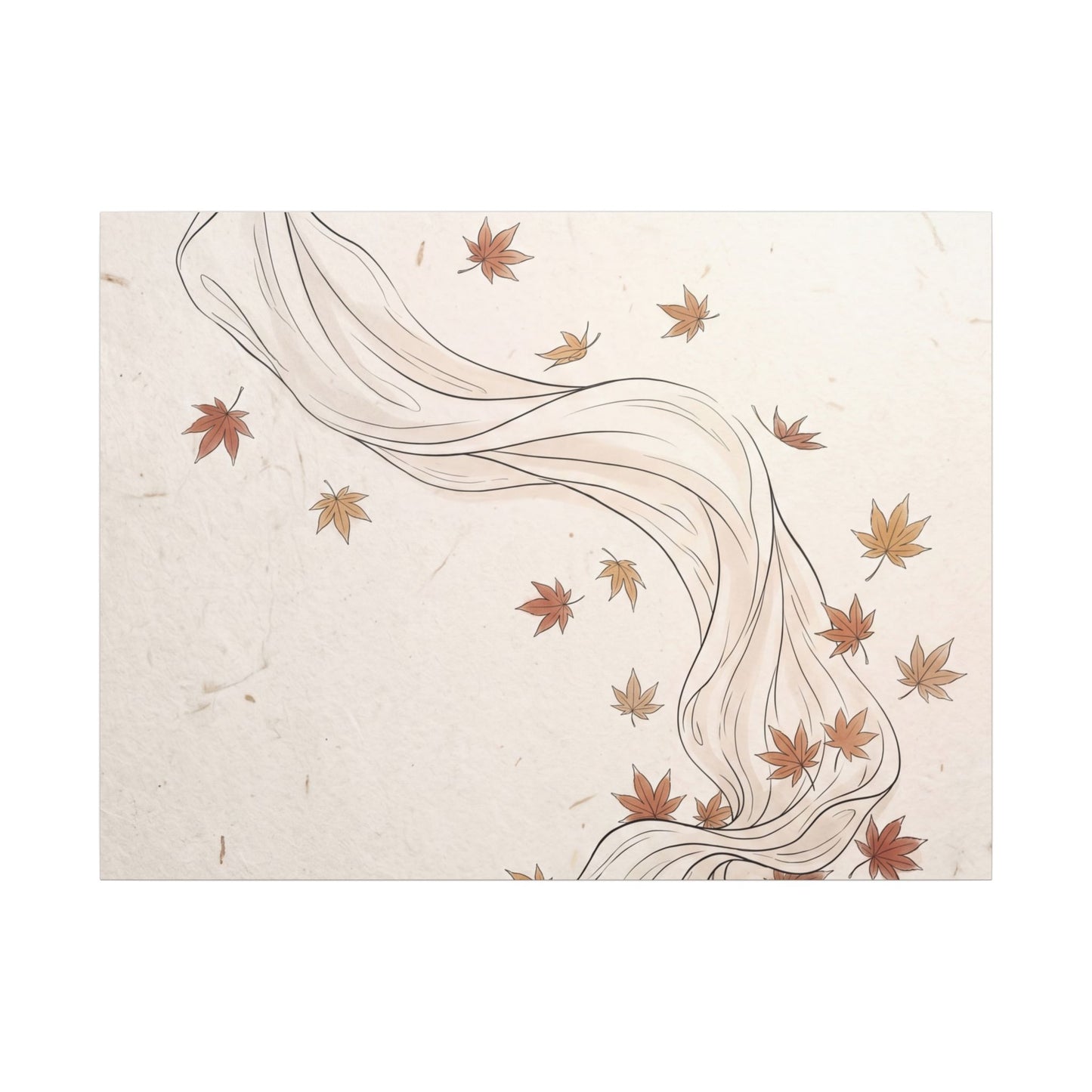 Japandi Silk Drape in Dawn | Minimal Line Canvas Art
