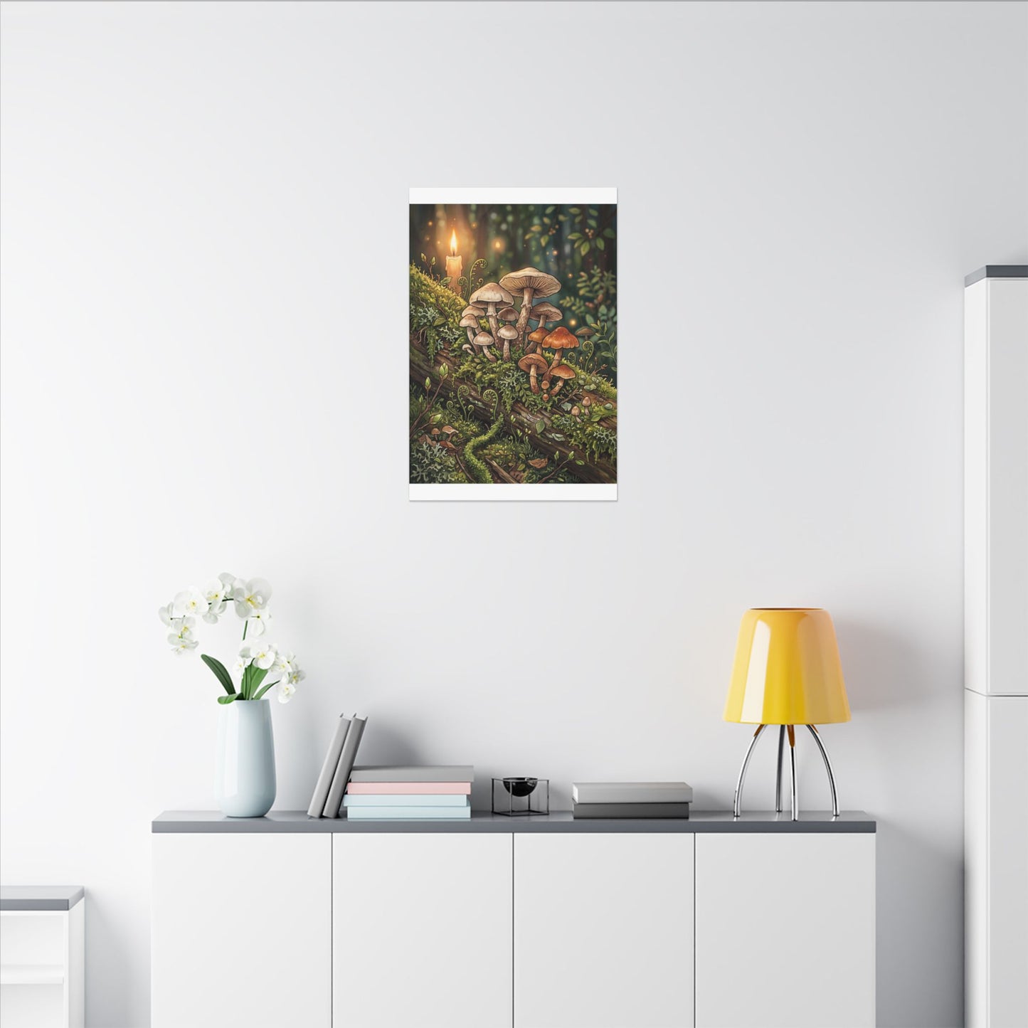 Spring Wild Mushrooms Herbarium Canvas Art | Rustic Decor