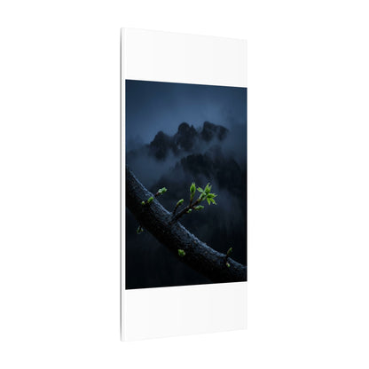 Moonlight Mountain Mist Canvas Art - Dark Japandi Kanso