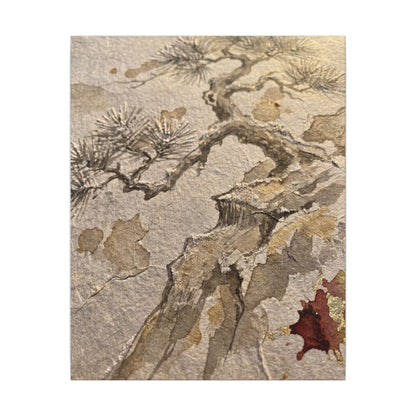 Pine Tree Canvas Art | Winter Japandi Japanese Pattern Art