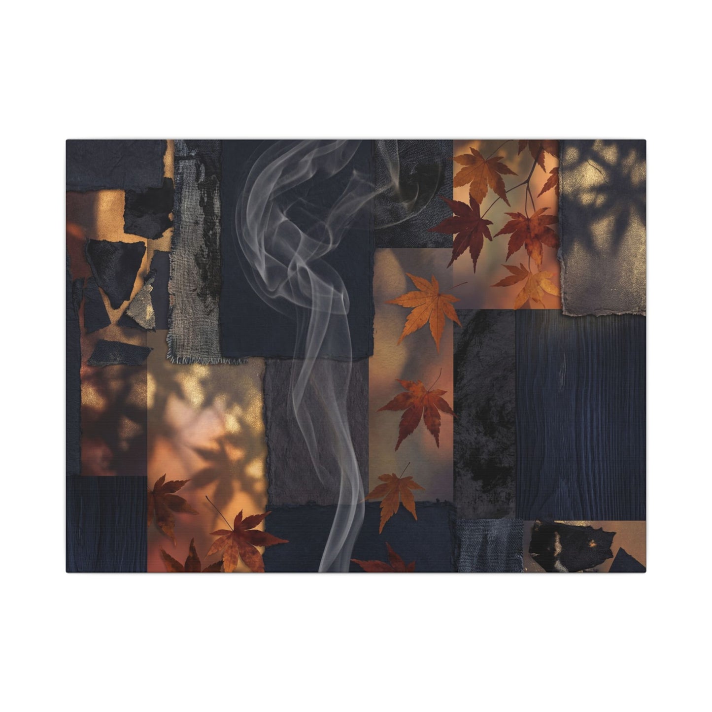 Autumn Incense Smoke Dark Texture Canvas Art | Sophisticated Decor Art Print