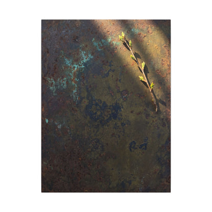 Golden Hour Rust Patina Canvas Art - Dark Japandi Ma