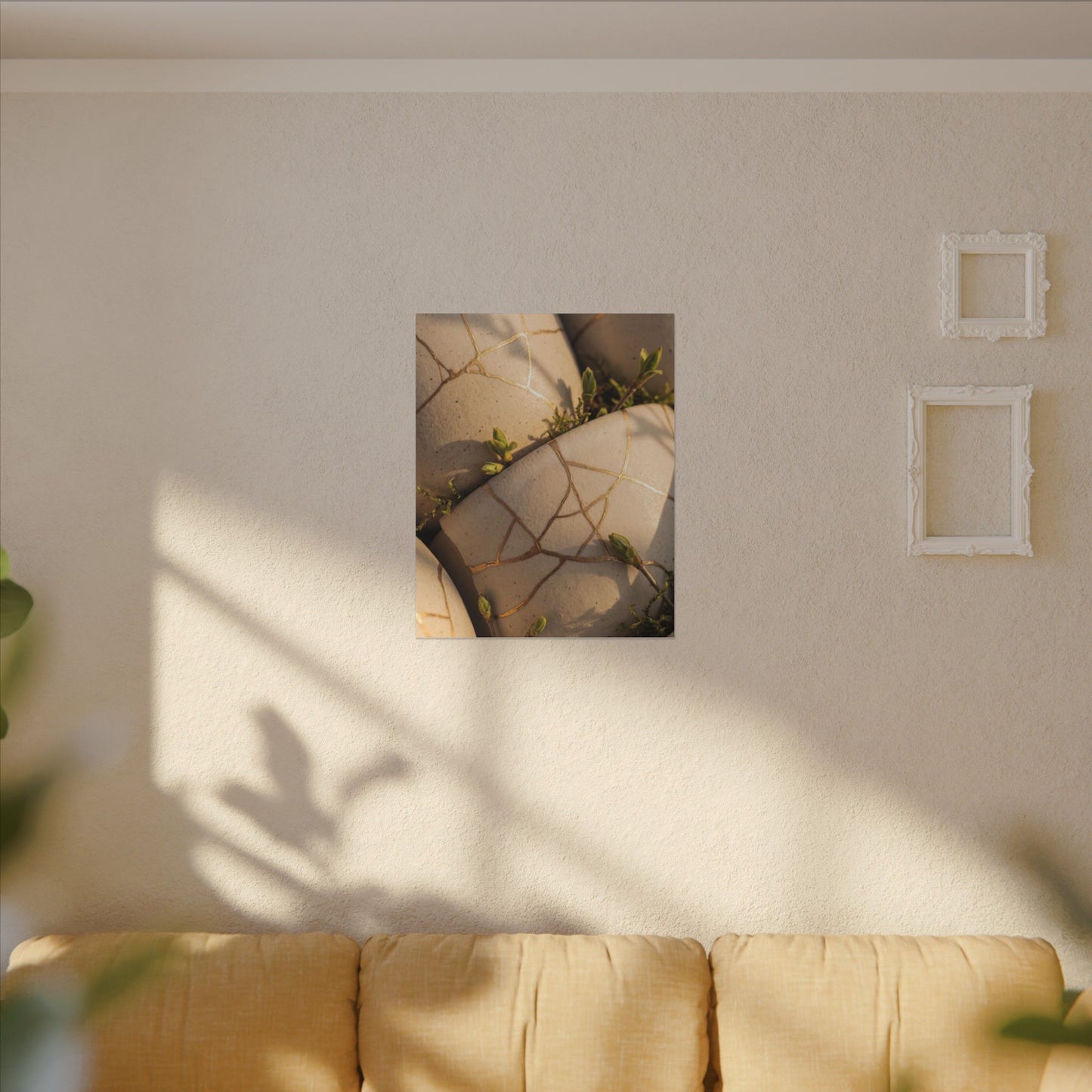 Spring Broken Pottery Gold Vein Canvas Art | Beautiful Decor