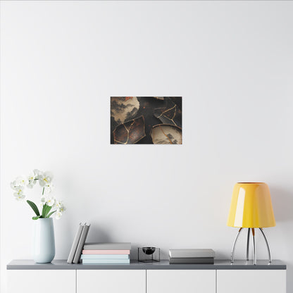Broken Pottery Gold Vein Canvas Art | Philosophical Kintsugi Art