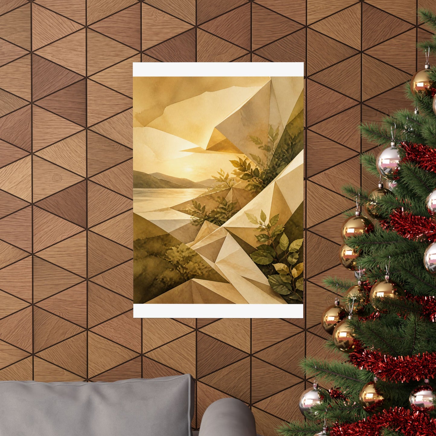 Golden Hour Paper Fold Wall Art Print - Japandi Ma