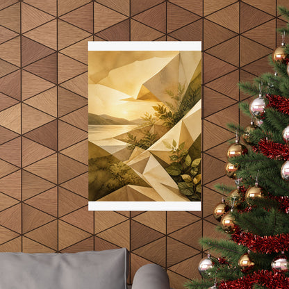 Golden Hour Paper Fold Wall Art Print - Japandi Ma