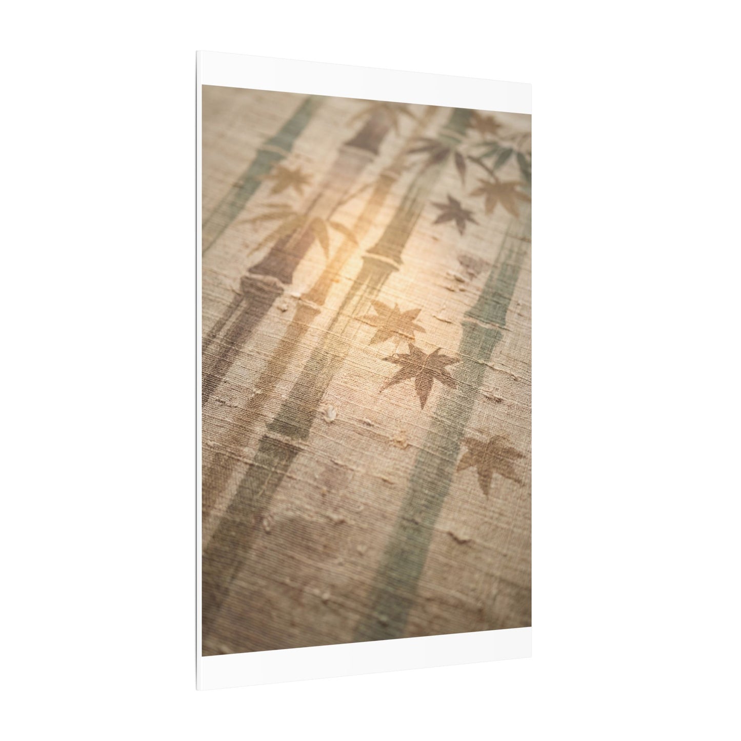 Autumn Bamboo Grove Japanese Pattern Canvas Art | Neutral Decor