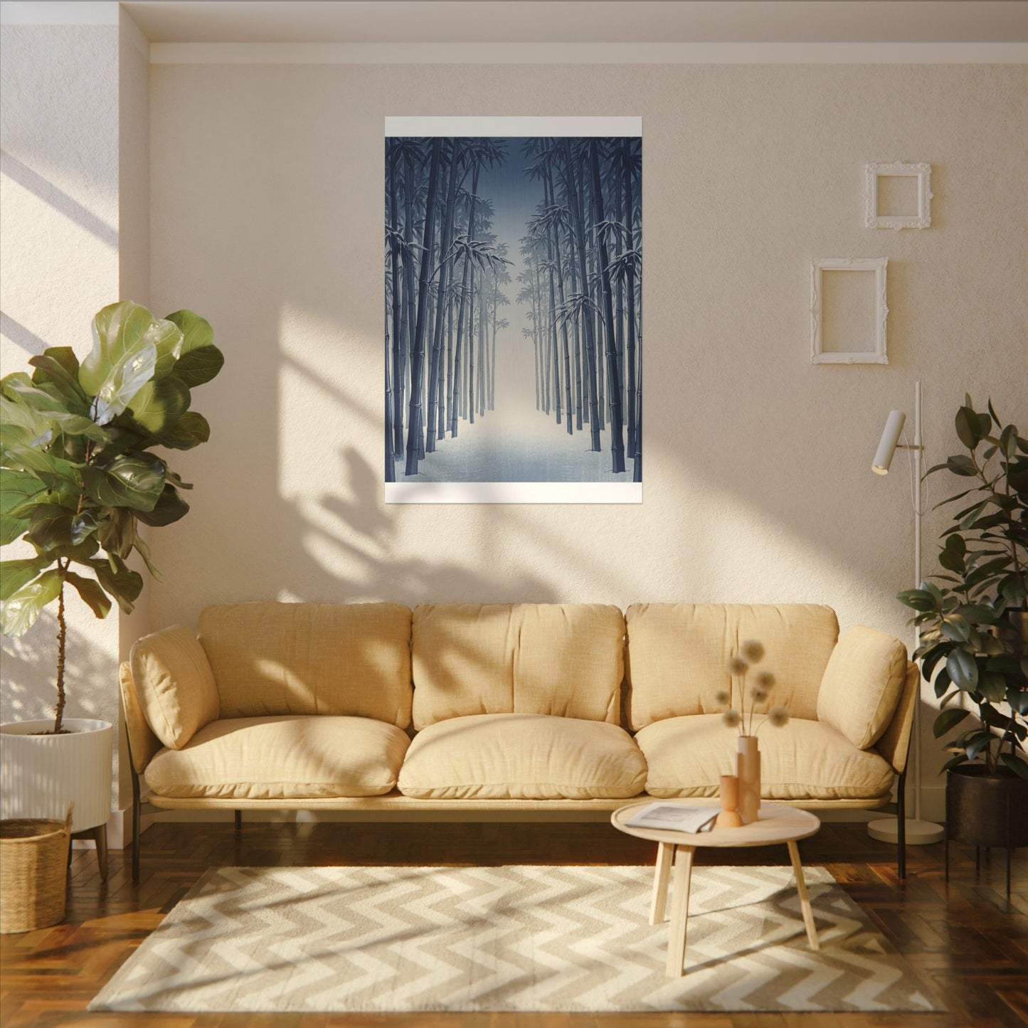 Bamboo Grove Canvas Art | Winter Zen Ukiyo E Inspired Art
