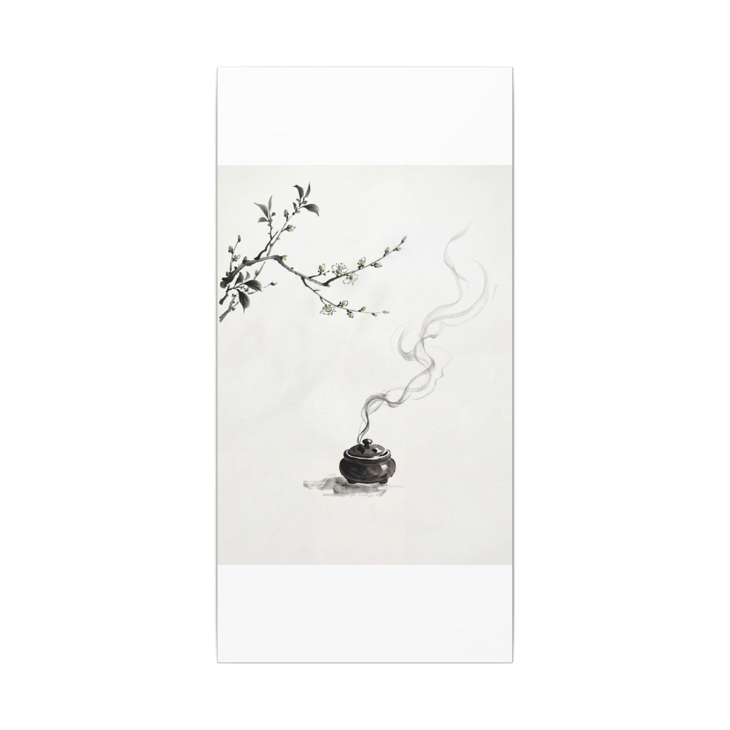 Calm Incense Smoke Canvas Art - Sumi E Zen