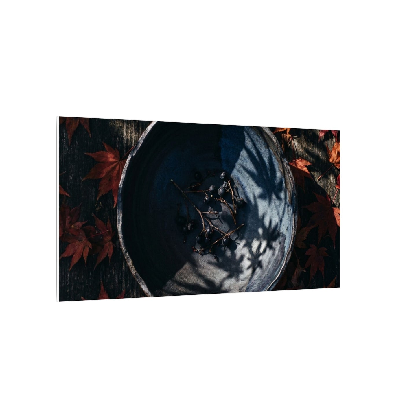 Autumn Ceramic Bowl Shadow Zen Canvas Art | Bold Decor