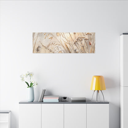 Winter Dried Flowers Watercolor Canvas Art | Warm Decor