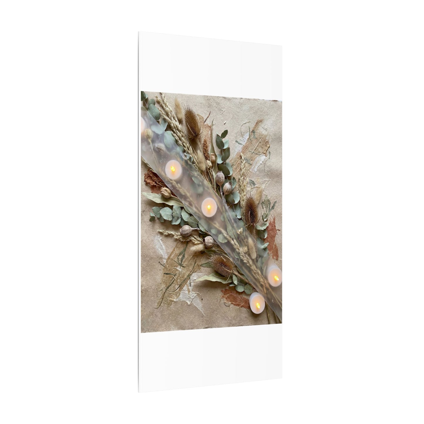 Candlelight Dried Flowers Canvas Art - Japandi Kanso