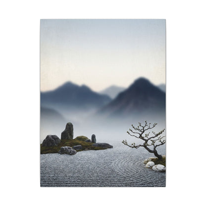 Mountain Mist Karesansui Canvas Art | Contemplative Zen Art