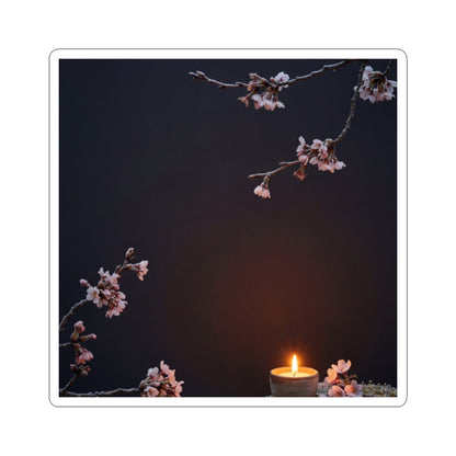 Winter Cherry Blossom Moody Minimal Sticker | Sophisticated Decor Art Print