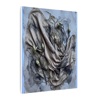 Japandi Silk Drape in Moonlight | Texture Canvas Art