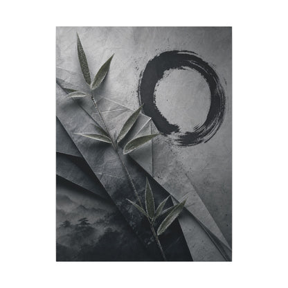 Winter Paper Fold Enso Canvas Art | Serene Decor