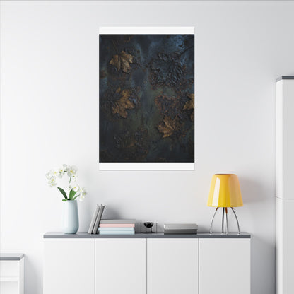 Shibui Rust Patina Canvas Art - Dark Japandi Charcoal Ink