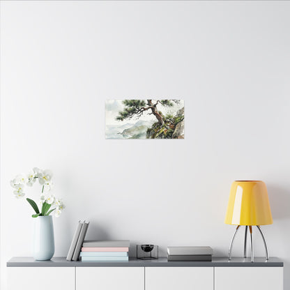 Pine Tree Spring Canvas Art | Japandi Neutral Design