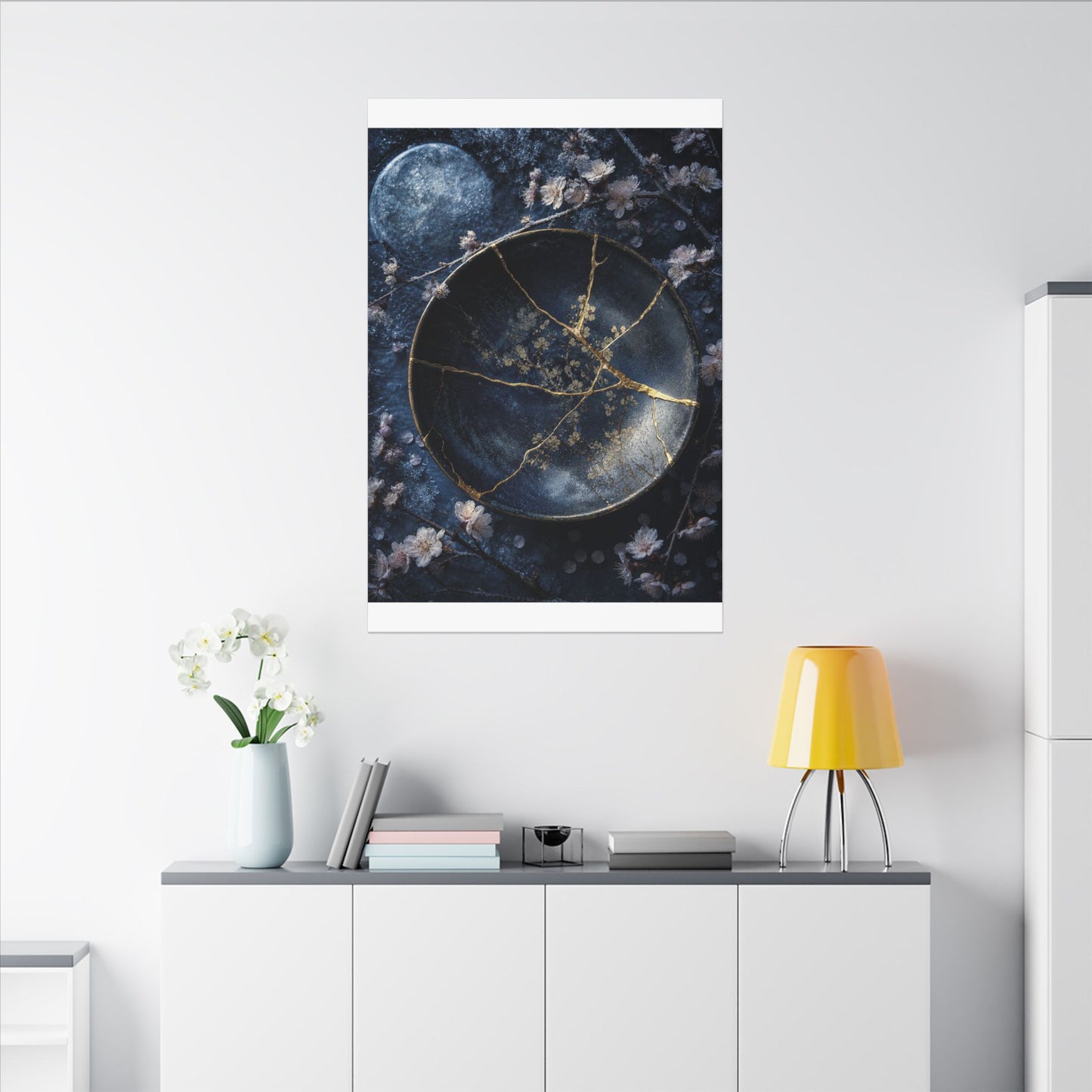 Cherry Blossom Winter Canvas Art | Kintsugi Philosophical Design