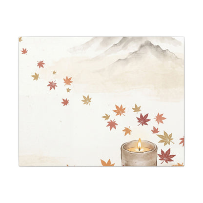 Earthy Mountain Mist Canvas Art - Japanese Pattern Japandi
