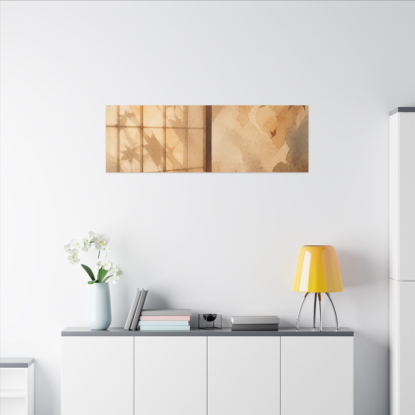 Candlelight Shoji Screen Canvas Art - Japandi Ma