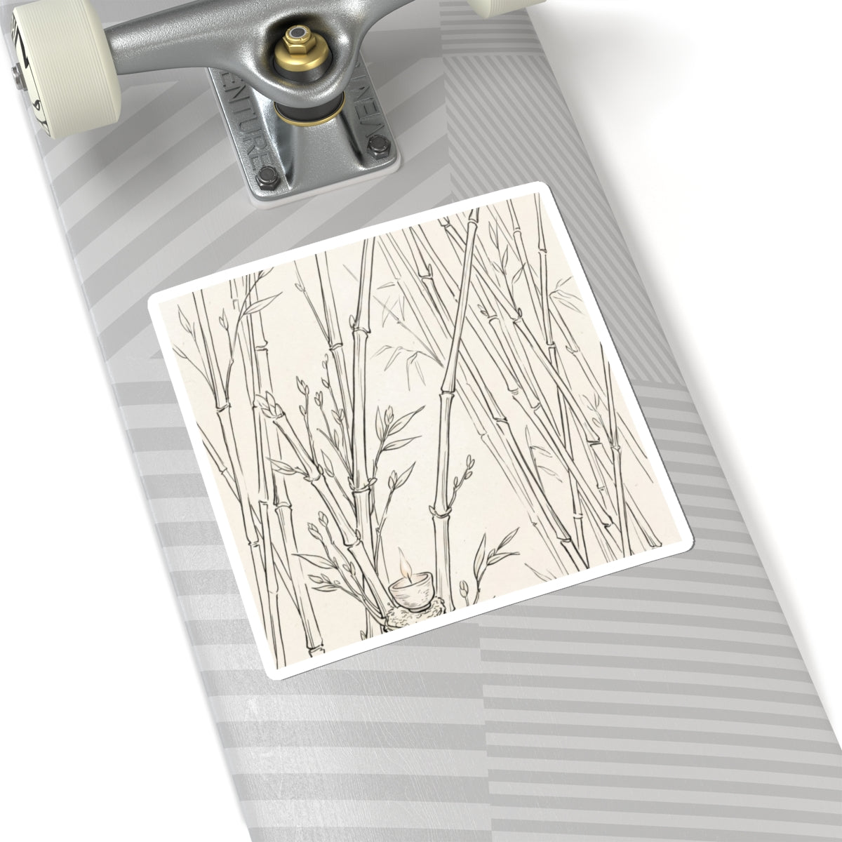 Japandi Bamboo Grove in Candlelight | Minimal Line Sticker