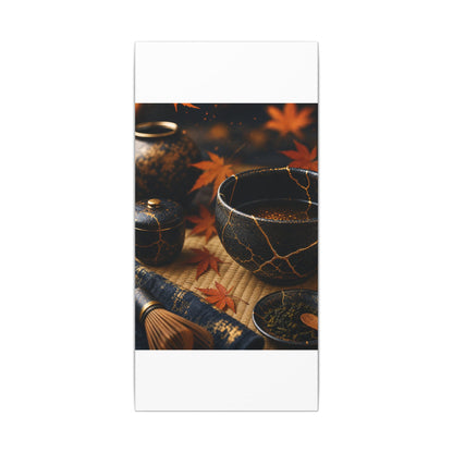 Seijaku Tea Ceremony Canvas Art - Kintsugi Gold Repair