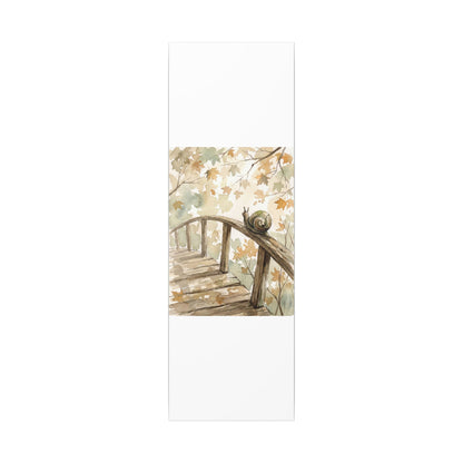 Wooden Bridge Canvas Art | Autumn Japandi Watercolor Art