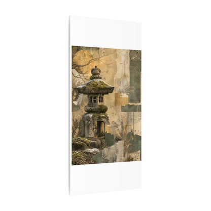 Elegant Stone Lantern Canvas Art - Texture Japandi